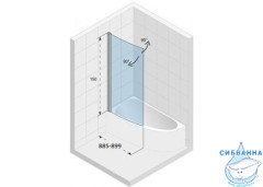 Шторка для ванны Riho Novik Lyra L 90x150 профиль хром, стекло прозрачное GZT91000891