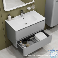 Тумба подвесная, 80 см, светло-серый, Edifice, IDDIS, EDI80L0i95 подходит умыв. 0108000i28