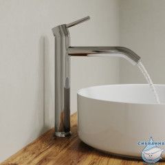 Смеситель для настольного умывальника, глянцевый хром, Kaya, IDDIS, KAYSB01i01