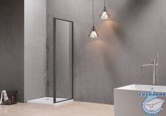 Боковая стенка Aquatek AQ ARI WA  80 профиль черный, стекло прозрачное AQ ARI WA 08020BL