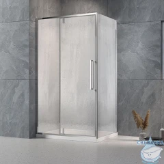 Душевое ограждение Veconi Rovigo 100x100 профиль хром, стекло дождь RV034R-100100-06-C7 (без поддона)
