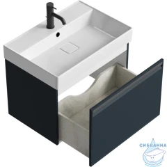 Тумба подвесная Aqwella Pure 65 серый, с раковиной Aqwella Вилис 65