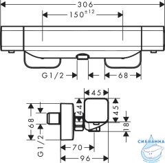 Смеситель для душа термостатический Hansgrohe Ecostat E 15773000 (хром)