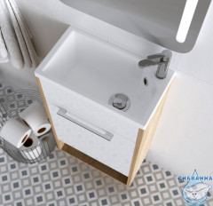 Тумба напольная 1Marka Lira 40Н с раковиной Lira 40 дуб сонома L