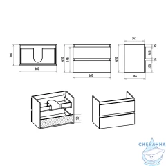 Тумба подвесная Brevita Victory 70 зеленый с раковиной Dreja Luxury 70