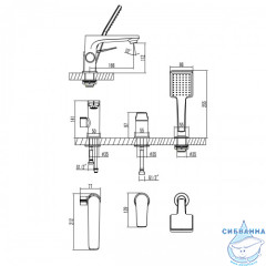Смеситель для ванны на борт Lemark Bronx LM3745BL (черный матовый)