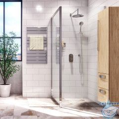 Душевое ограждение Wasserkraft Berkel 90x80 48P20 профиль хром, стекло прозрачный (без поддона)