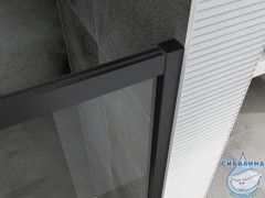 Душевое ограждение ABBER Schwarzer Diamant 90x90 профиль черный, стекло прозрачное AG02090B5 (без поддона)