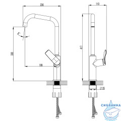 Смеситель для кухни Azario Ability  AZ-VQR568073AJ (графит)