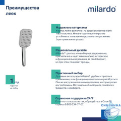 Лейка для душа Milardo Ideal Spa 1 режим ILS1FCSM18