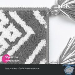 Коврик для ванной комнаты с кисточками, 50x80, микрофибра, серый, IDDIS, DT01P58i12