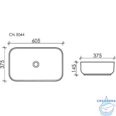  Раковина на столешницу 61 см Ceramicanova Element CN5044