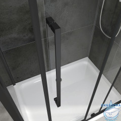 Душевое ограждение ABBER Schwarzer Diamant 110x50 AG30110BH-S50B профиль черный, стекло прозрачное (без поддона)