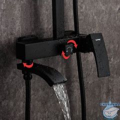 Душевая система Gappo G2407-6 300 1 режим (черный матовый)