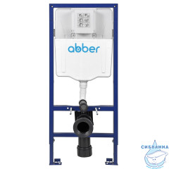 Комплект подвесной унитаз ABBER Rechteck AC1201 белый с инсталляцией AC0108 и кнопкой AC0123 хром глянцевый