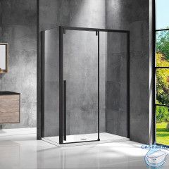 Душевое ограждение Vincea Lugano 150x100 профиль черный, стекло прозрачное VSR-1L1015CLB-1