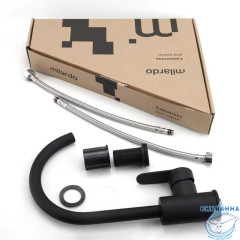 Смеситель для кухни, черный матовый, Poli, Milardo, POLBLJ0M05