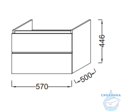 Тумба под раковину Jacob Delafon Parallel 57 EB504-N18 белый 