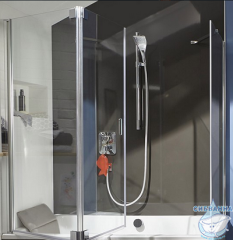 Шторка для ванны Jacob Delafon Capsule 140 см E6D127-GA профиль серый, стекло прозрачное