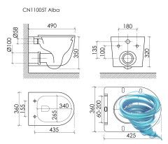 Унитаз подвесной безободковый Ceramicanova Alba CN11005T с сиденьем быстросъемным Soft Close (микролифт)