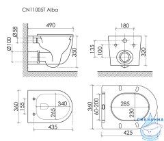 Унитаз подвесной безободковый Ceramicanova Alba CN11005T с сиденьем быстросъемным Soft Close (микролифт)