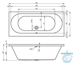 Акриловая ванна Riho Carolina 180x80 с каркасом