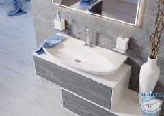 Тумба Aqwella Clarberg Genesis 100 миллениум серый с раковиной Escape 90 см