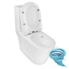 Унитаз напольный безободковый Azario Scala с бачком и сиденьем Soft Close (микролифт) AZ-8101