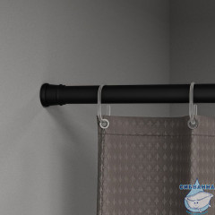 Карниз для ванной комнаты, 110-200 см, черный, IDDIS, SRB0120i14
