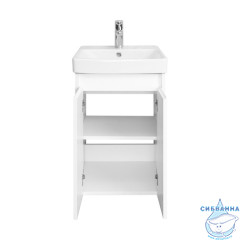 Тумба Акватон Сканди Doors 45 с раковиной Адриана 45 белый глянец/матовый