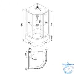 Душевая кабина Тритон Стандард 100х100 В профиль белый, стело полосы Щ0000061824