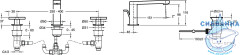 Смеситель для раковины на 3 отверстия Jacob Delafon Composed E73060-3-CP (с донным клапаном)