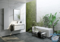 Тумба Aqwella Clarberg Logic 100 R с раковиной Toledo 90 белый глянцевый