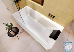Ванна акриловая Riho Still Shower R Plug&Play с панелью и опорой 180x80
