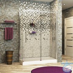 Душевое ограждение Wasserkraft Dinkel 120x100 58R10 профиль хром, стекло прозрачный (без поддона)