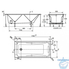 Ванна акриловая Jacob Delafon Odeon Up 170х75
