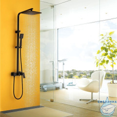 Душевая система Abber Daheim 250 1 режим AF8220B (черный матовый)