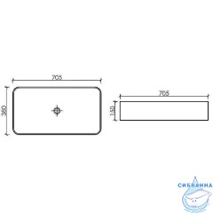  Раковина на столешницу 71 см Ceramicanova Element CN6054MB (черный матовый)