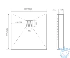 Поддон из литьевого мрамора Bas Essentia 90x90 белый