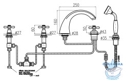 Смеситель для ванны на борт RavSlezak Морава MK469.5PSM