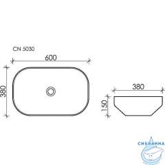  Раковина на столешницу 60 см Ceramicanova Element CN5030