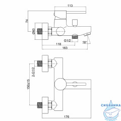  Смеситель для ванны Ferro Fiesta BFI1 (хром)