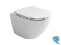 Унитаз подвесной безободковый, смыв торнадо Ceramicanova Metropol Rimless CN4002T с сиденьем быстросъемным Soft Close (микролифт)