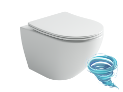 Унитаз подвесной безободковый, смыв торнадо Ceramicanova Metropol Rimless CN4002T с сиденьем быстросъемным Soft Close (микролифт)