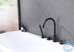 Смеситель для ванны на борт ABBER Wasser Kreis AF8113B (черный матовый)