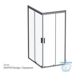 Душевое ограждение Am.Pm Gem W90G-404-120290-BT 120x90 профиль черный, стекло прозрачное (без поддона)