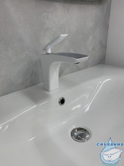 Смеситель для раковины Timo Helmi 4061/00-16F (без донного клапана) (хром/белый)