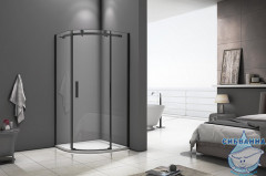 Душевое ограждение Bas GALAXY R-90-C-B профиль черный, стекло прозрачное (без поддона)
