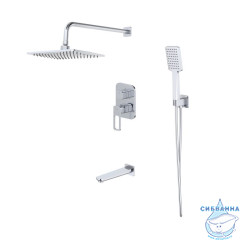 Душевая система с тропическим душем, ручным душем и изливом, хром глянцевый, Slide, IDDIS, SLISB03i68
