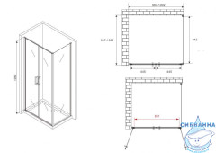 Душевое ограждение ABBER Sonnenstrand 100x100 профиль черный, стекло прозрачное AG04100BC-S100B (без поддона)
